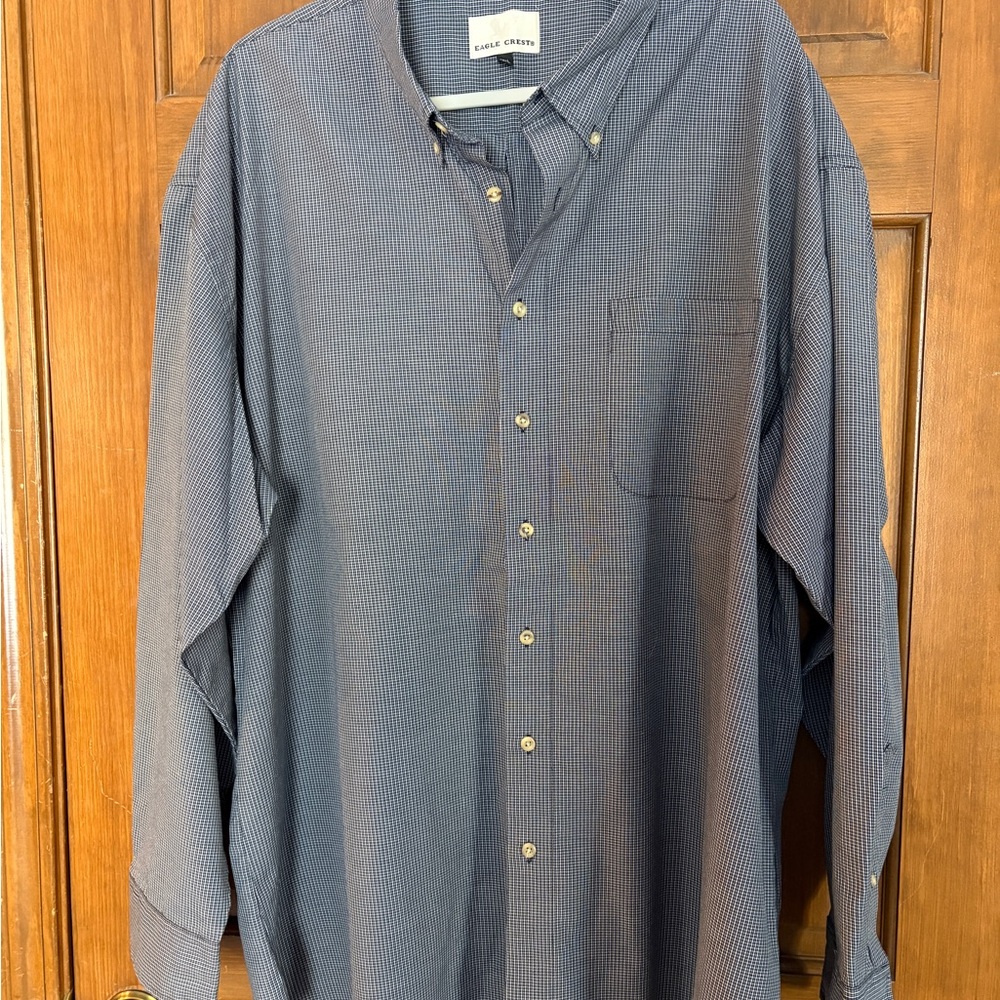 Black and White Men's long sleeve button down casual shirt